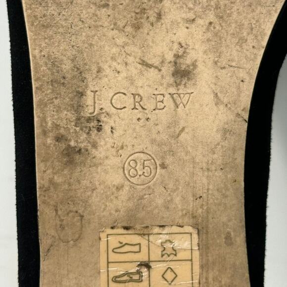 GOOD J. Crew Women's Black Suede Smoking Slipper Loafer Ballet Flat 8.5 - Picture 10 of 10